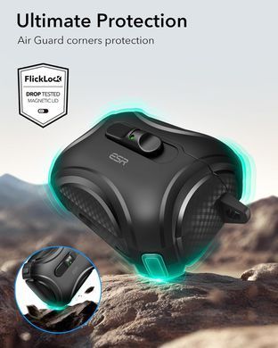 Чохол ESR Cyber FlickLock Snap-and-Charge Bundle with MagSafe для AirPods Pro 3 - Black