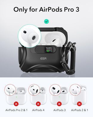 Чохол ESR Cyber FlickLock Snap-and-Charge Bundle with MagSafe для AirPods Pro 3 - Black