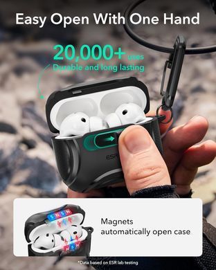 Чохол ESR Cyber FlickLock Snap-and-Charge Bundle with MagSafe для AirPods Pro 3 - Black