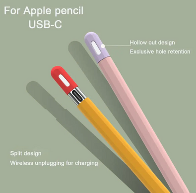Силиконовый чехол для Apple Pencil (USB-C) - Черный с красным