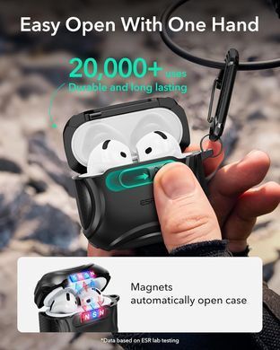 Чехол ESR Cyber FlickLock Case (HaloLock) with MagSafe для AirPods 4 - Black