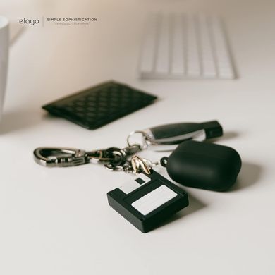 Чехол силиконовый для AirTag Elago Floppy Disk Case - Black