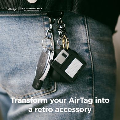 Чехол силиконовый для AirTag Elago Floppy Disk Case - Black