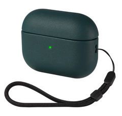 Темно-зеленый полиуретановый чехол со шнурком для AirPods Pro 2