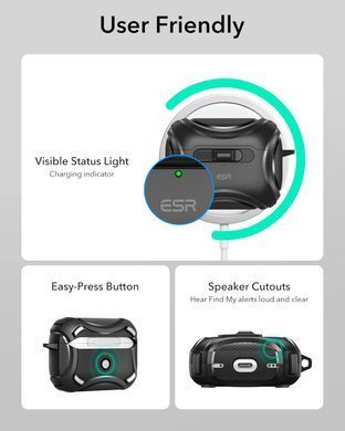Чохол ESR Cyber FlickLock Snap-and-Charge Bundle with MagSafe для AirPods Pro 2 - Black