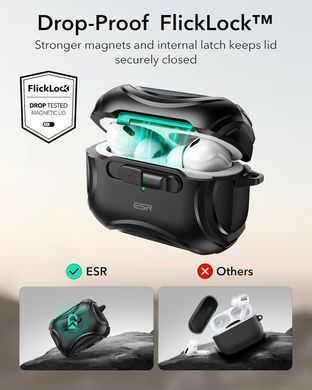 Чохол ESR Cyber FlickLock Snap-and-Charge Bundle with MagSafe для AirPods Pro 2 - Black