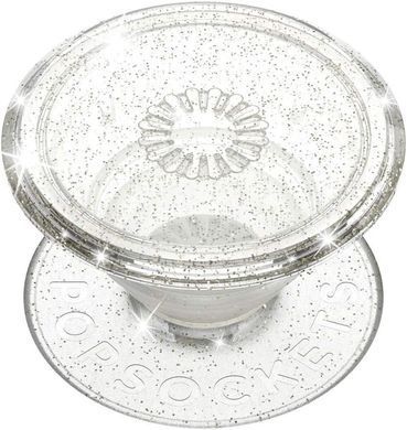 Тримач для телефону PopSockets Adhesive PopGrip - Clear Glitter Silver