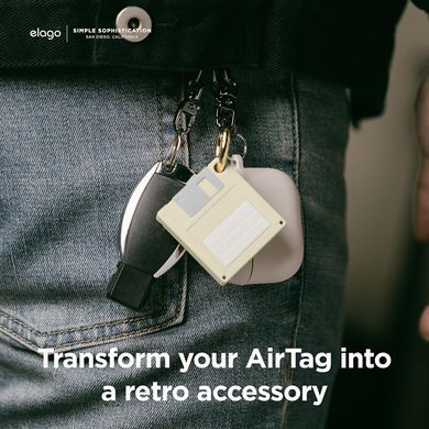 Чохол силіконовий для AirTag Elago Floppy Disk Case - White