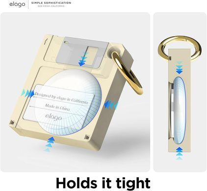 Чохол силіконовий для AirTag Elago Floppy Disk Case - White