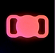 Рожевий люмінесцентний силіконовий чохол на нашийник для AirTag