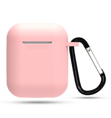 Светло-розовый силиконовый чехол с карабином, Розовый