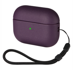 Темно-фиолетовый полиуретановый чехол со шнурком для AirPods Pro 2