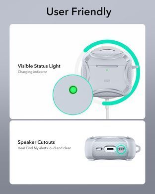 Чехол ESR Cyber Tough Case (HaloLock) with MagSafe для AirPods 4 - Gray