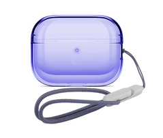 Прозрачный полиуретановый чехол со шнурком для AirPods Pro 2 - Фиолетовый