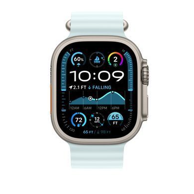 Подовжувач для ремінця Apple Ocean Band Extension - Natural Titanium Finish 49mm - Ice Blue (MXTG3)
