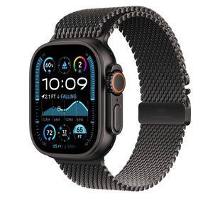 Ремінець Apple 49mm Black Titanium Milanese Loop - Medium (MXKG3)