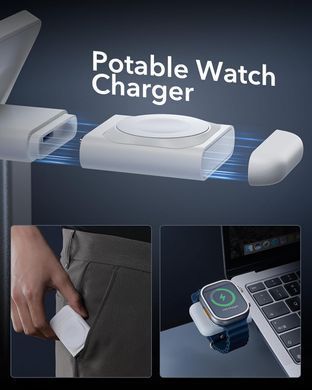 Бездротова зарядна станція ESR Qi2 15W 3-in-1 Wireless Charging Station (HaloLock) - White