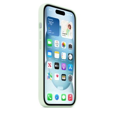 Чохол Apple iPhone 15 Silicone Case with MagSafe - Soft Mint (MWNC3)