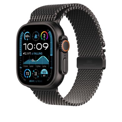 Ремінець Apple 49mm Black Titanium Milanese Loop - Medium (MXKF3)