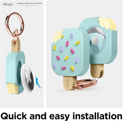 Чохол силіконовий для AirTag Elago Ice Cream Case - Mint