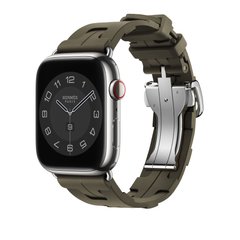 Ремнінець Apple Watch Hermès - 45mm Kaki Kilim Single Tour (MTJ23)