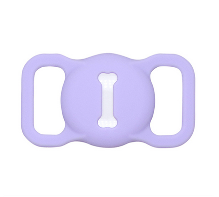 Фіолетовий силіконовий чохол для AirTag на нашийник для собак