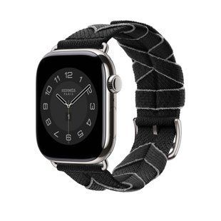 Ремінець Apple Watch Herm&egrave;s - 46mm Noir/Gris Bridon Single Tour (MDFT4)
