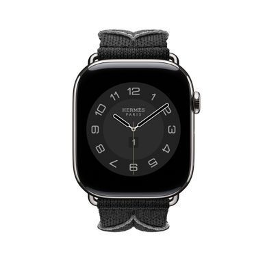 Ремінець Apple Watch Herm&egrave;s - 46mm Noir/Gris Bridon Single Tour (MDFT4)