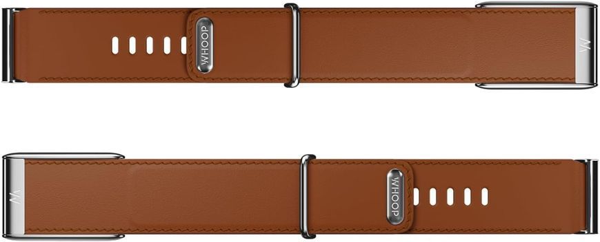 Ремешок Whoop LeatherLuxe Straight Band | Chestnut/Cream with Titanium L/XL для Whoop 5.0 One/Peak/MG Life