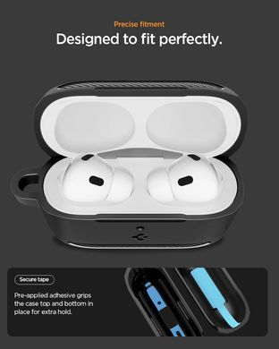 Чехол Spigen Rugged Armor for AirPods Pro 3 Case Shockproof Protective Cover with Carabiner - Matte Black