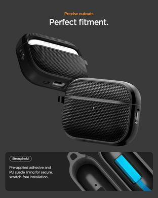 Чохол Spigen Classic Fit for AirPods Pro 3 Case Premium Fabric Cover with Carabiner - Black
