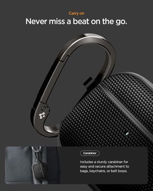 Чохол Spigen Classic Fit for AirPods Pro 3 Case Premium Fabric Cover with Carabiner - Black