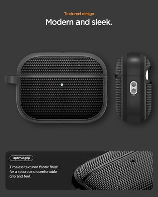 Чохол Spigen Classic Fit for AirPods Pro 3 Case Premium Fabric Cover with Carabiner - Black