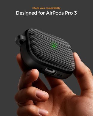 Чохол Spigen Classic Fit for AirPods Pro 3 Case Premium Fabric Cover with Carabiner - Black