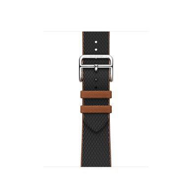 Ремінець Apple Watch Herm&egrave;s - 41mm Noir/Gold Twill Jump Single Tour (MTHE3)