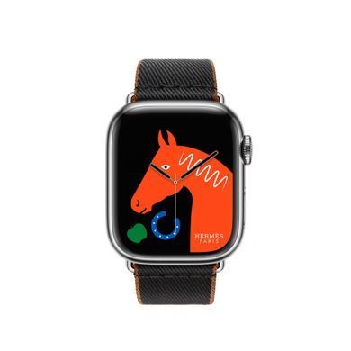 Ремінець Apple Watch Herm&egrave;s - 41mm Noir/Gold Twill Jump Single Tour (MTHE3)