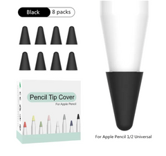 Колпачок силиконовый для наконечника Apple Pencil (8 шт) - Черный