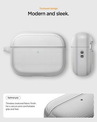Чехол Spigen Classic Fit for AirPods Pro 3 Case Premium Fabric Cover with Carabiner - Heather Gray