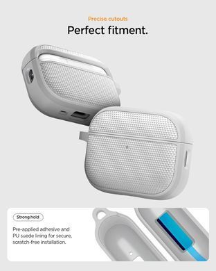 Чехол Spigen Classic Fit for AirPods Pro 3 Case Premium Fabric Cover with Carabiner - Heather Gray