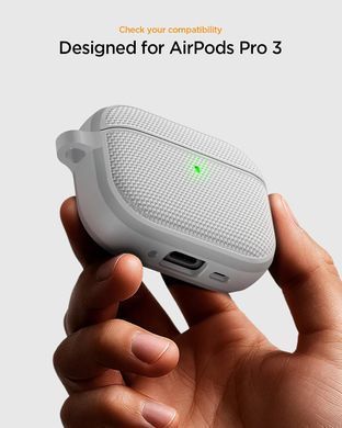 Чехол Spigen Classic Fit for AirPods Pro 3 Case Premium Fabric Cover with Carabiner - Heather Gray