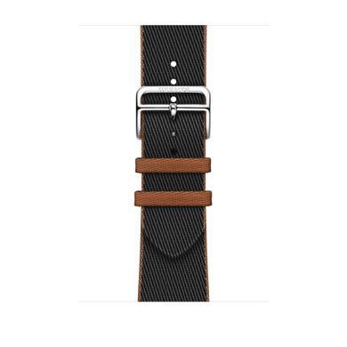 Ремешок Apple Watch Herm&egrave;s - 45mm Noir/Gold Twill Jump Single Tour (MTHH3)
