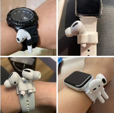 Держатель AirPods на ремешок Apple Watch - Белый