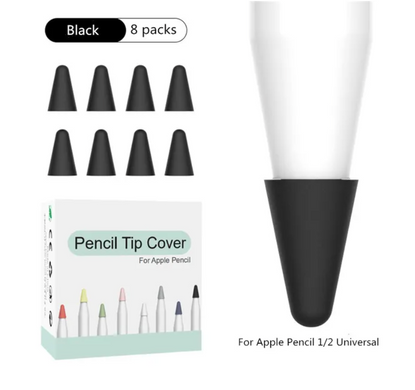Ковпачок силіконовий для наконечника Apple Pencil (8 шт) - Чорний