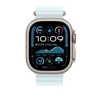 Ремешок Apple 49mm Ice Blue Ocean Band - Natural Titanium Finish (MXTF3)