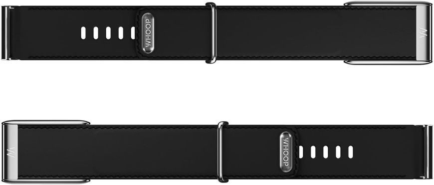 Ремешок Whoop LeatherLuxe Straight Band | Black/Cream with Titanium L/XL для Whoop 5.0 One/Peak/MG Life