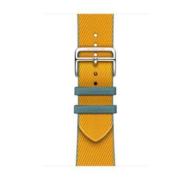 Ремешок Apple Watch Herm&egrave;s - 45mm Jaune d'Or/Bleu Jean Twill Jump Single Tour (MWQY3)