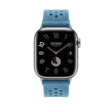 Ремінець Apple Watch Hermès Bleu Jean Tricot Single Tour - 41mm (MWP83)