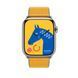 Ремешок Apple Watch Herm&egrave;s - 45mm Jaune d'Or/Bleu Jean Twill Jump Single Tour (MWQY3)