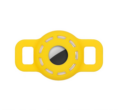 Cиліконовий чохол на вузький нашийник для AirTag - Жовтий