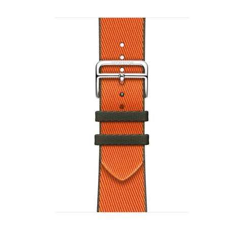 ᐉ Купити Ремінець Apple Watch Hermès - 45mm Orange/Kaki Twill